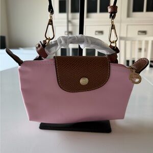 Elegant Pink and Brown Crossbody Bag